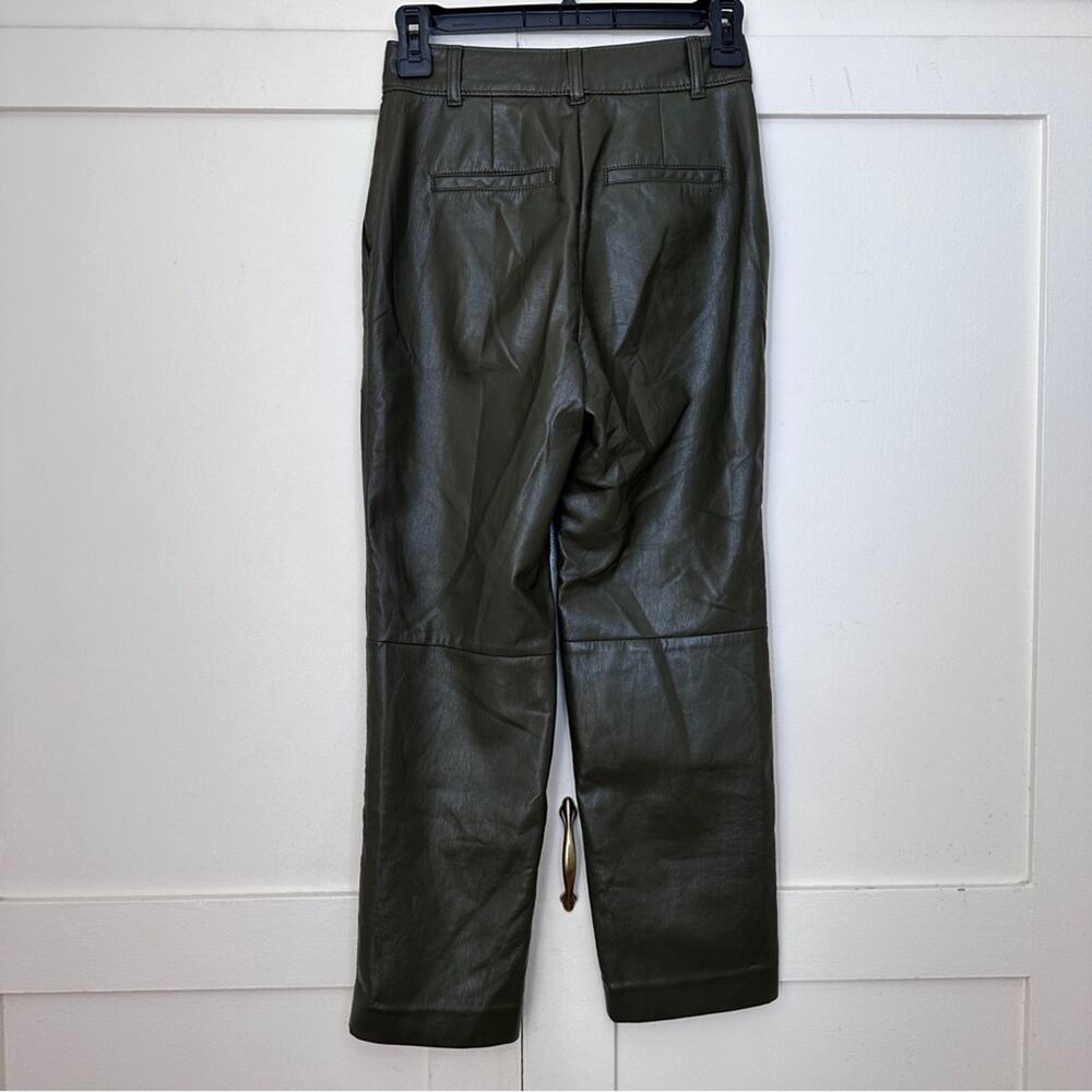 Babaton Aritzia Command Cropped Leather Green Pan… - image 6